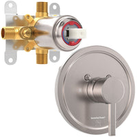 Main Image with Valve and Trim - All Metal 1-Handle Tub and Shower Valve with Trim Kit Brushed Nickel - The Shower Head Store