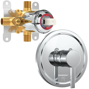 Main Image with Valve and Trim - All Metal 1-Handle Tub and Shower Valve with Trim Kit Chrome - The Shower Head Store