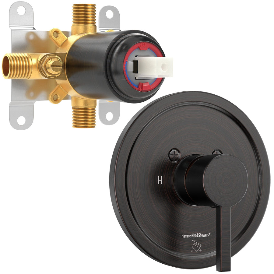 Main Image with Valve and Trim - All Metal 1-Handle Tub and Shower Valve with Trim Kit Oil Rubbed Bronze - The Shower Head Store