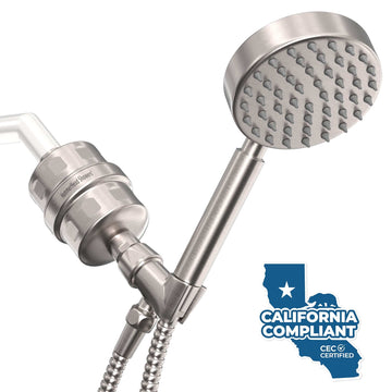 Main Image All Metal Shower Head Filter with 1-Spray Handheld Shower Head Set  Brushed Nickel  / 1.75 - The Shower Head Store