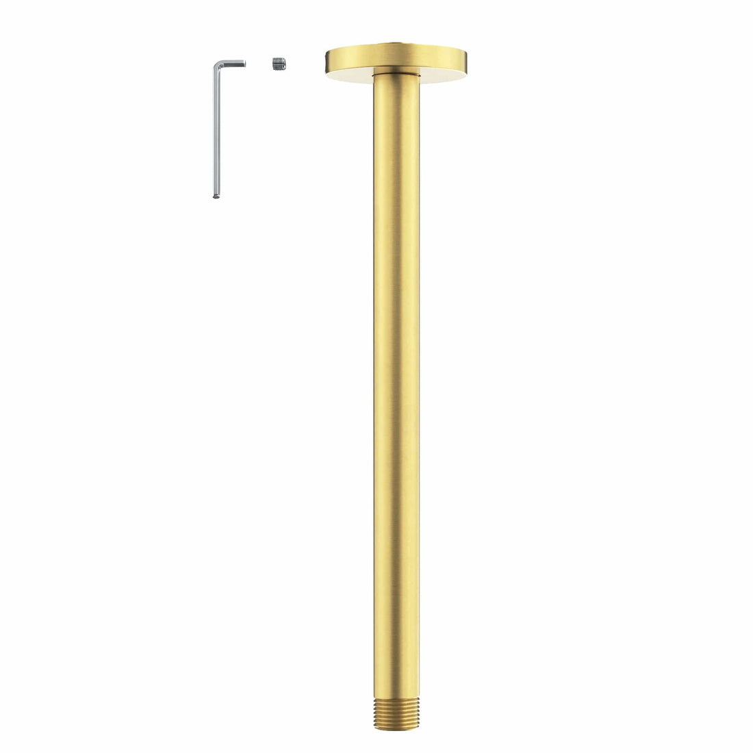 Main Image 12" Straight Shower Arm Brushed Gold  - The Shower Head Store