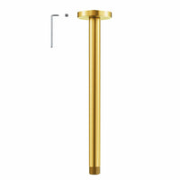 Main Image Straight Shower Arm Brushed Gold / 12 Inch - The Shower Head Store