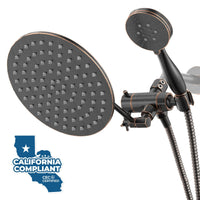 Main Image 3-Spray Dual Shower Head with Adjustable Shower Arm Oil Rubbed Bronze / 1.75 GPM - The Shower Head Store