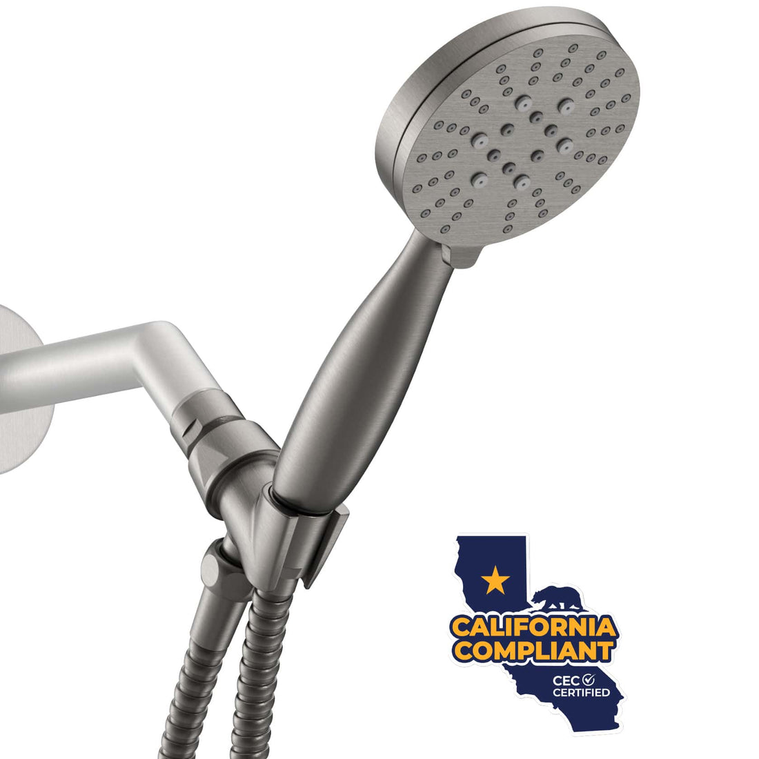Main Image 3-Spray Handheld Shower Head Set HammerHead Gray / 1.75 GPM - The Shower Head Store
