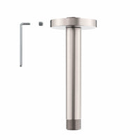Main Image Straight Shower Arm Brushed Nickel / 6 Inch - The Shower Head Store