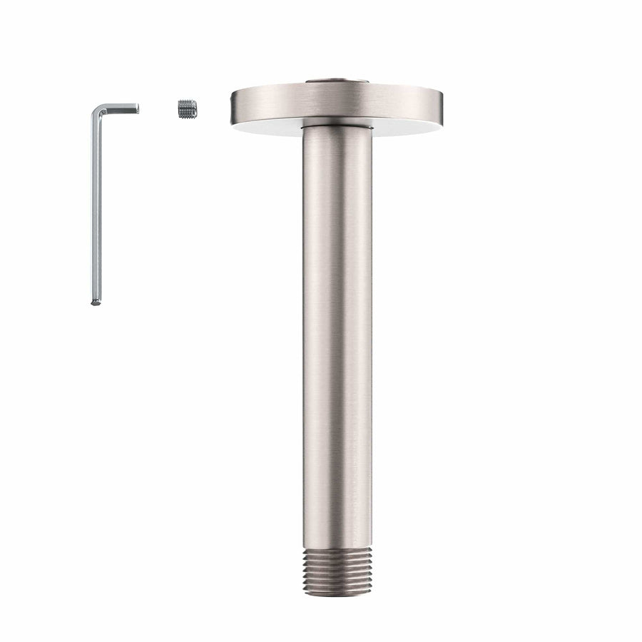 Main Image Straight Shower Arm Brushed Nickel / 6 Inch - The Shower Head Store