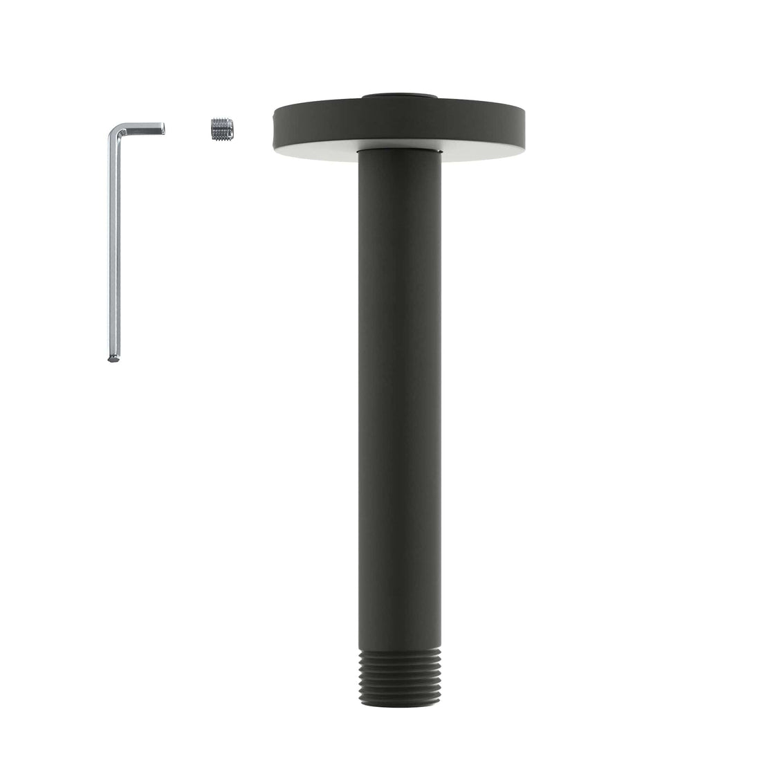Main Image Straight Shower Arm Matte Black / 6 Inch - The Shower Head Store 