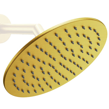 Main Image Metal 8 Inch Rain Shower Head Rainfall Showerhead Brushed Gold - The Shower Head Store