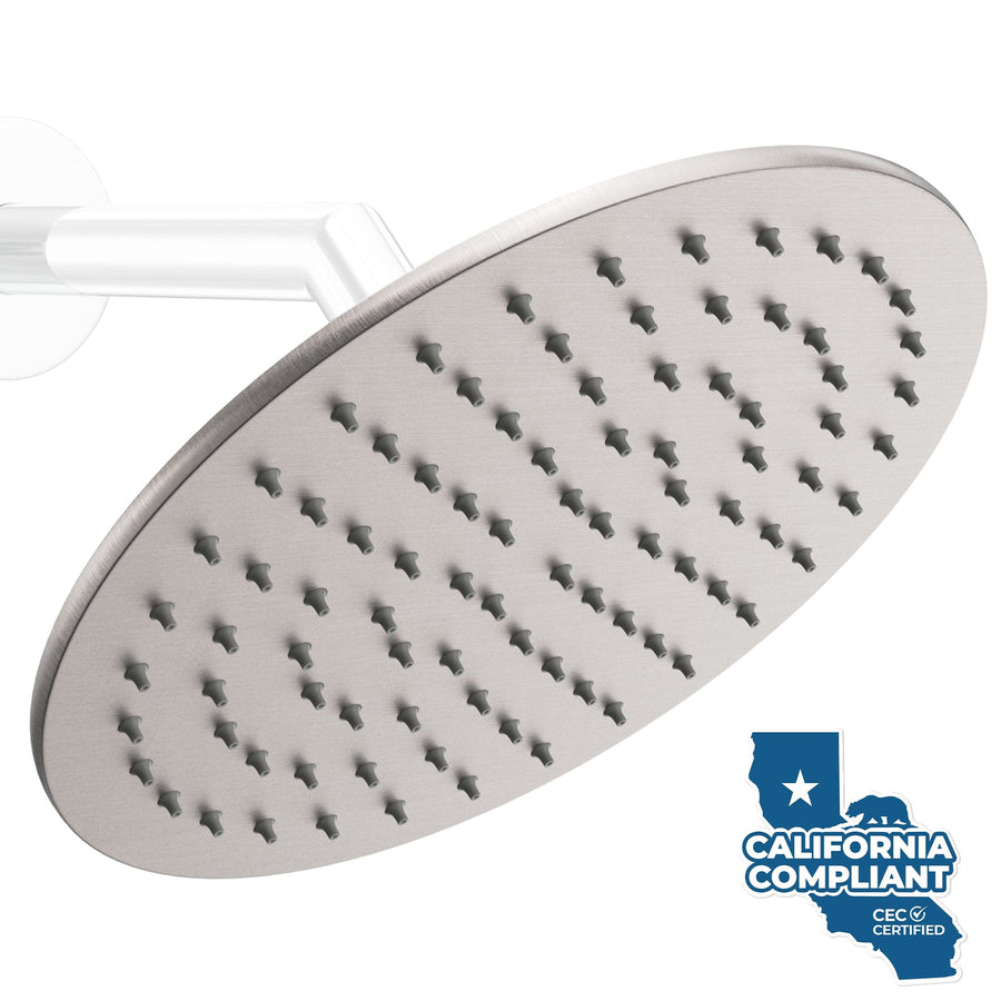 Main Image Metal 8 Inch Rain Shower Head Rainfall Showerhead Brushed Nickel - The Shower Head Store
