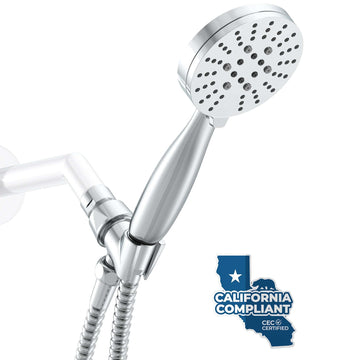 Main Image California Compliant Low Flow HammerHead Showers 3-Spray Handheld Shower Head 1.8 / Chrome - The Shower Head Store