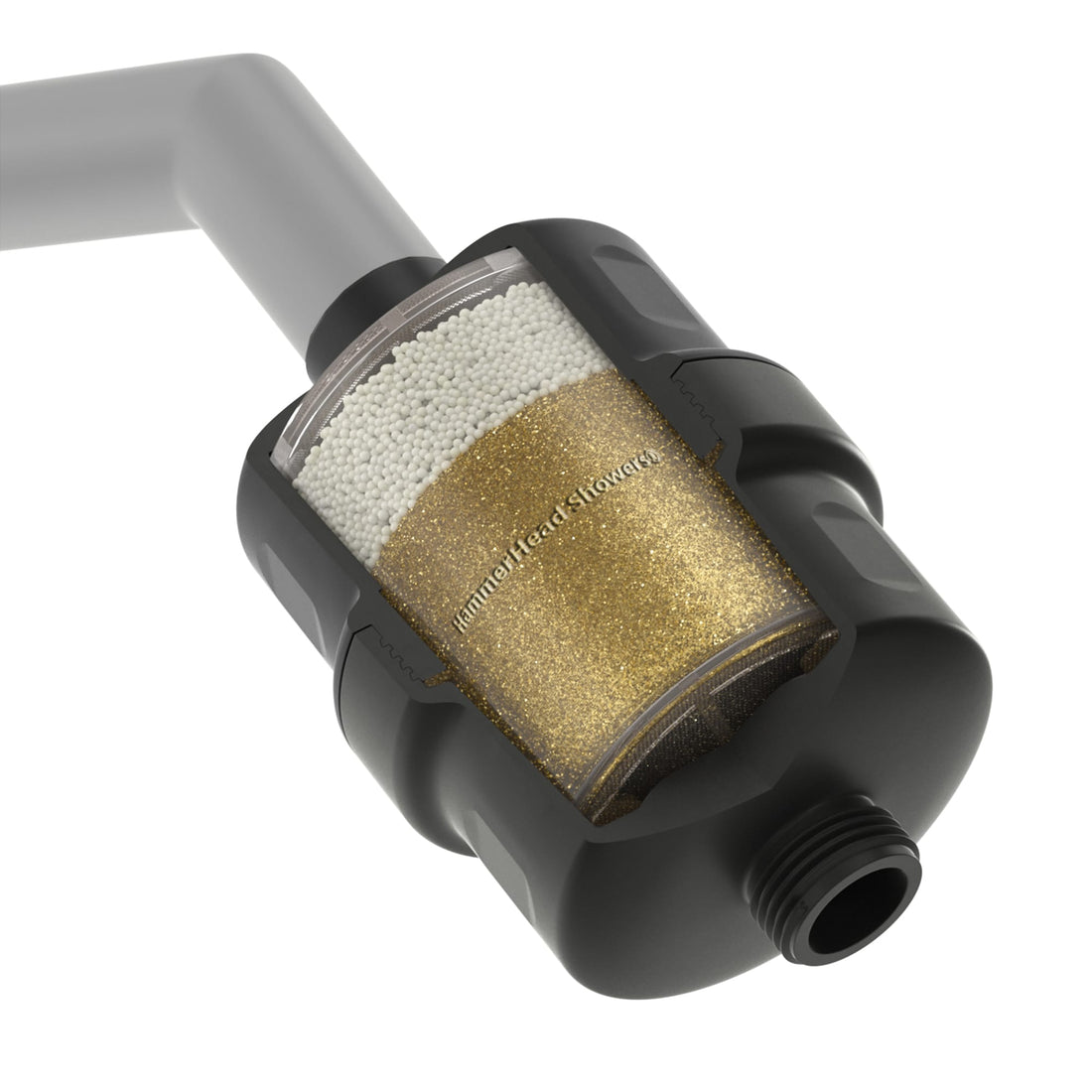 Main Image Solid Metal Shower Head Filter Housing with Filtration to Remove Chlorine Matte Black - The Shower Head Store