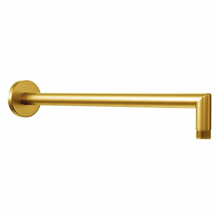 Main Image J-Shaped Overhead Shower Arm Brushed Gold  - The Shower Head Store