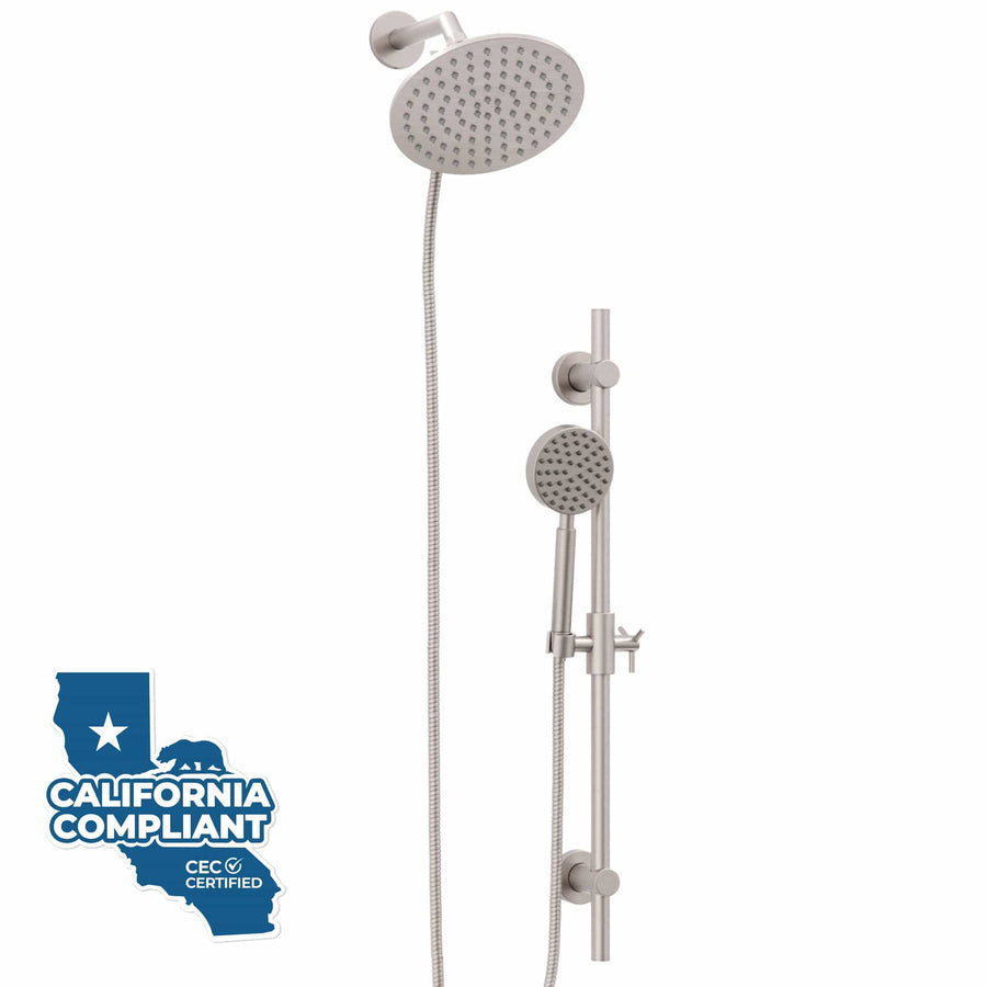 Main Image Dual Shower Head with Slide Bar Set Brushed Nickel / 1.75 GPM - The Shower Head Store