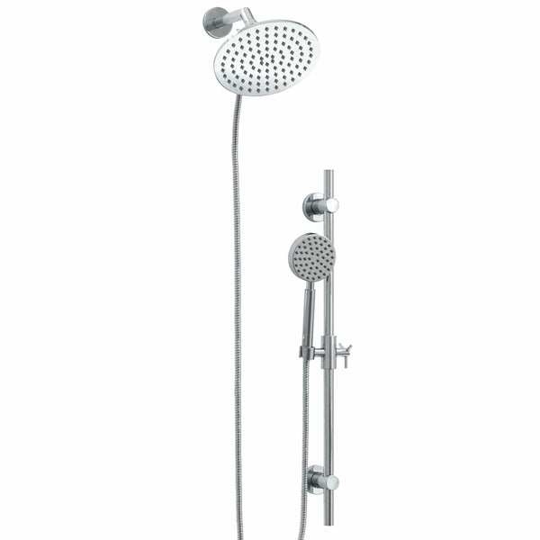 Main Image Dual Shower Head with Slide Bar Set Chrome / 2.5 GPM - The Shower Head Store