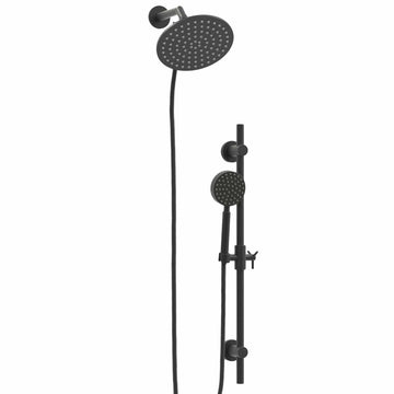 Main Image Dual Shower Head with Slide Bar Set Matte Black  / 2.5 - The Shower Head Store