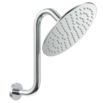 Main Image S-Style Shower Arm with Rain Shower Head Chrome - The Shower Head Store