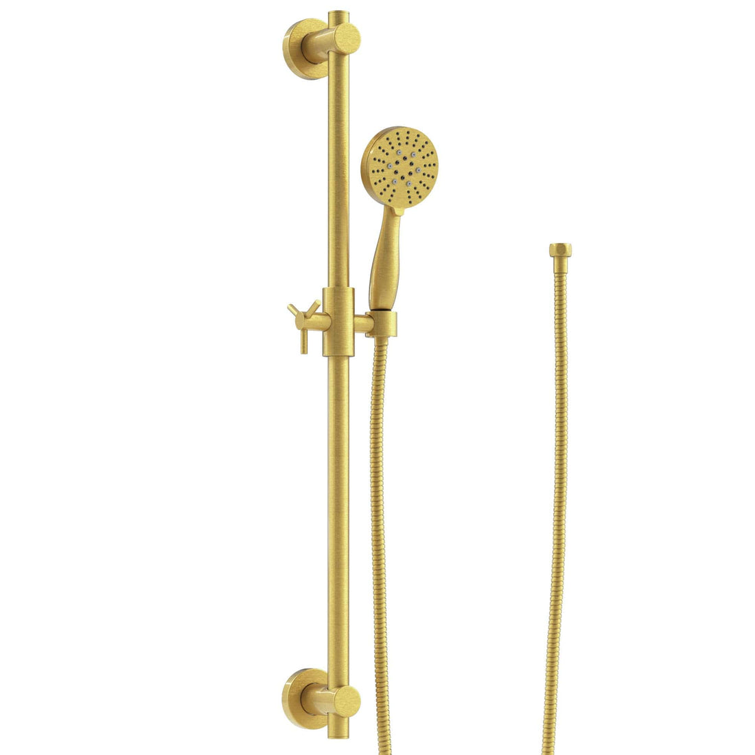 Main Image Slide Bar with 3-Spray Hand Held Shower Head & Hose Brushed Gold  / 2.5 - The Shower Head Store