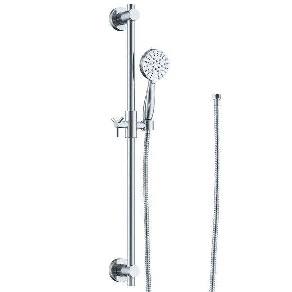 Main Image Slide Bar with 3-Spray Hand Held Shower Head & Hose Chrome / 2.5 GPM - The Shower Head Store