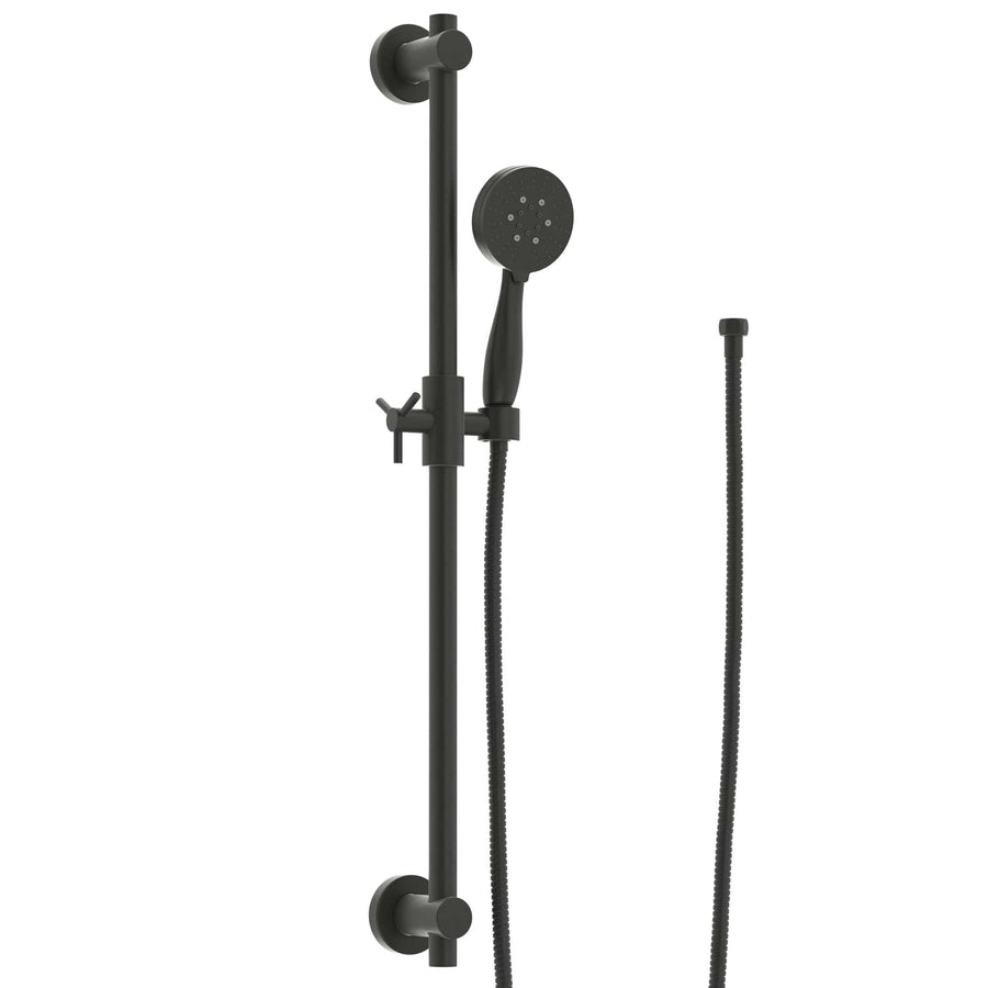 Main Image Slide Bar with 3-Spray Hand Held Shower Head & Hose Matte Black  / 2.5 - The Shower Head Store