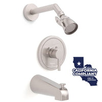 Main Image 2 Inch High Pressure Shower Head Set with Tub Spout and Valve and Trim Brushed Nickel / 1.75 GPM - The Shower Head Store