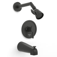 Main Image 2 Inch High Pressure Shower Head Set with Tub Spout and Valve and Trim Matte Black / 2.5 GPM - The Shower Head Store