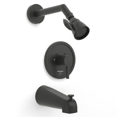 Main Image 2 Inch High Pressure Shower Head Set with Tub Spout and Valve and Trim Matte Black / 2.5 GPM - The Shower Head Store