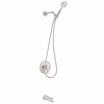 Main Image Tub Spout with Valve and Trim 3-Spray Handheld and Shower Arm Brushed Nickel / 2.5 - The Shower Head Store