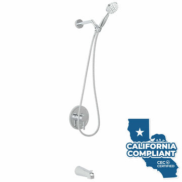 Main Image Tub Spout with Valve and Trim_3-Spray Handheld and Shower Arm Chrome / 1.75 - The Shower Head Store