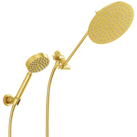 Main Image 1-Spray Dual Shower Head with Adjustable Arm and Shower Head Wall Mount Brushed Gold / 2.5 - The Shower Head Store