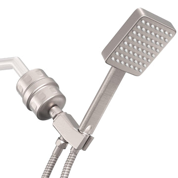Main Image All Metal Shower Head Filter with 1-Spray Square Handheld Shower Head Set Brushed Nickel / 2.5 - The Shower Head Store