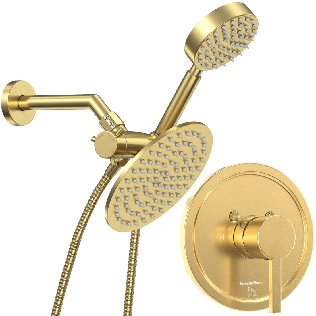 Main Image Complete Shower System with Valve and Trim Brushed Gold  / 2.5 - The Shower Head Store