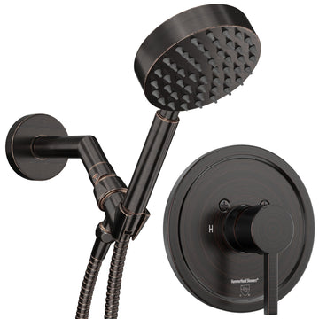 Main Image All Metal Handheld Shower Head Set - Complete Shower System with Valve and Trim Oil Rubbed Bronze 2.5