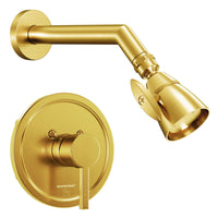 Main Image All Metal 2-Inch Shower Head Set - Complete Shower System with Valve and Trim Brushed Gold / 2.5 GPM - The Shower Head Store