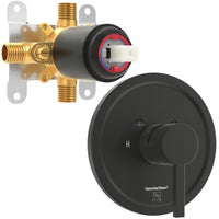 Main Image with Valve and Trim - All Metal 1-Handle Tub and Shower Valve with Trim Kit Matte Black - The Shower Head Store