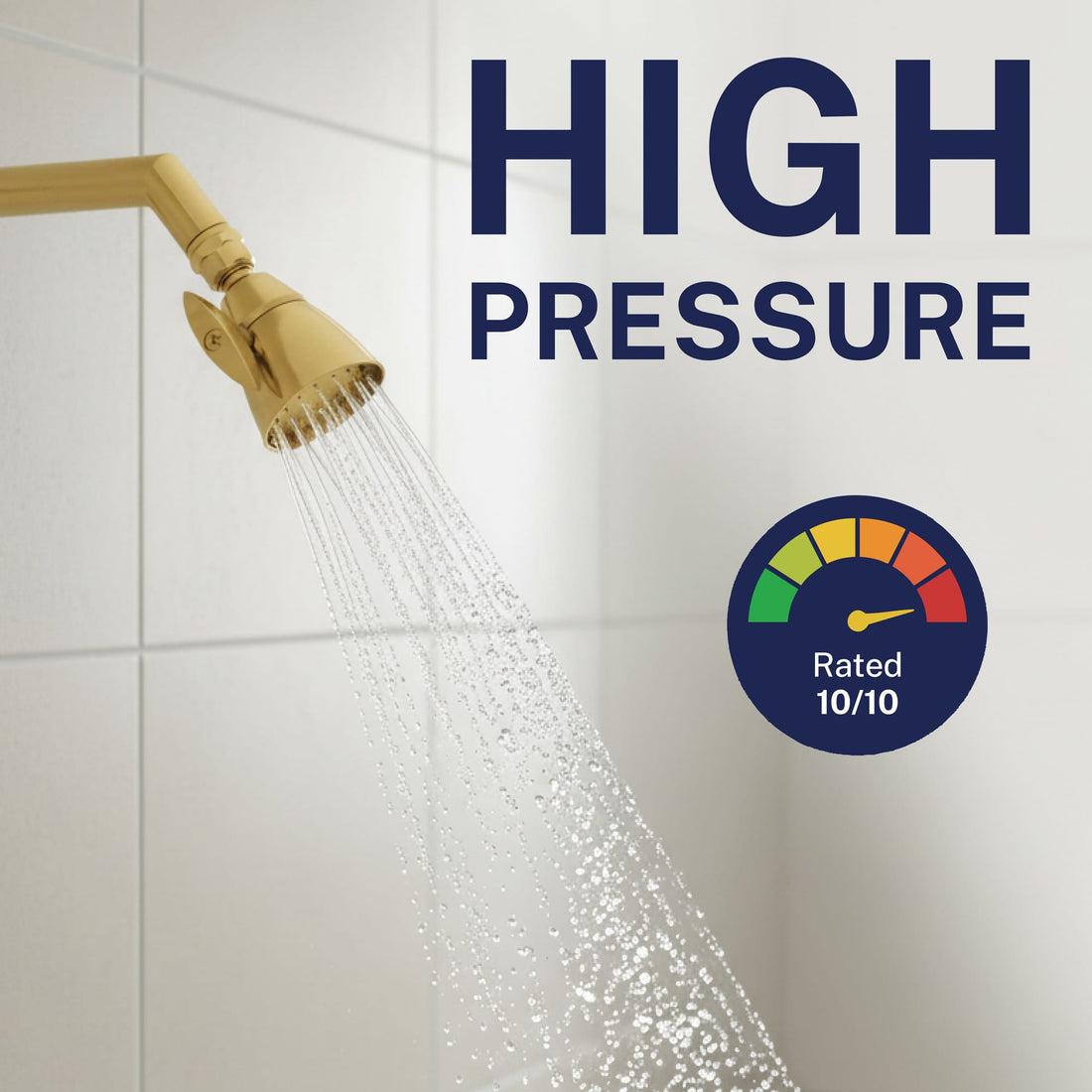 High Pressure All Metal 2-Inch Shower Head Set - Complete Shower System with Valve and Trim Brushed Gold / 2.5 GPM Brushed Gold / 1.75 GPM - The Shower Head Store