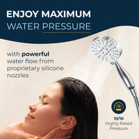 Maximum Water Pressure All Metal 3-Spray Hand Held Shower Head with Hose Chrome / 2.5 - The Shower Head Store