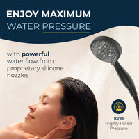 Maximum Water Pressure 3 Spray Settings for Handheld Shower Head Massage Wide and Mist Spray 2.5 / Matte Black - The Shower Head Store