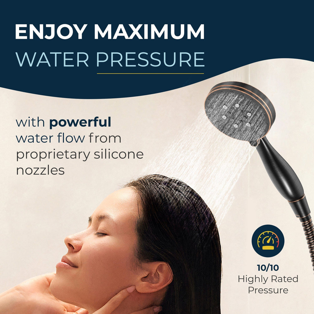 Maximum Pressure 3 Spray Settings for Handheld Shower Head Massage Wide and Mist Spray 2.5 / Oil Rubbed Bronze - The Shower Head Store