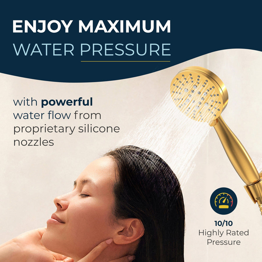 Max Pressure Tub Spout with Valve and Trim_3-Spray Handheld and Shower Arm Brushed Gold / 1.75 - The Shower Head Store