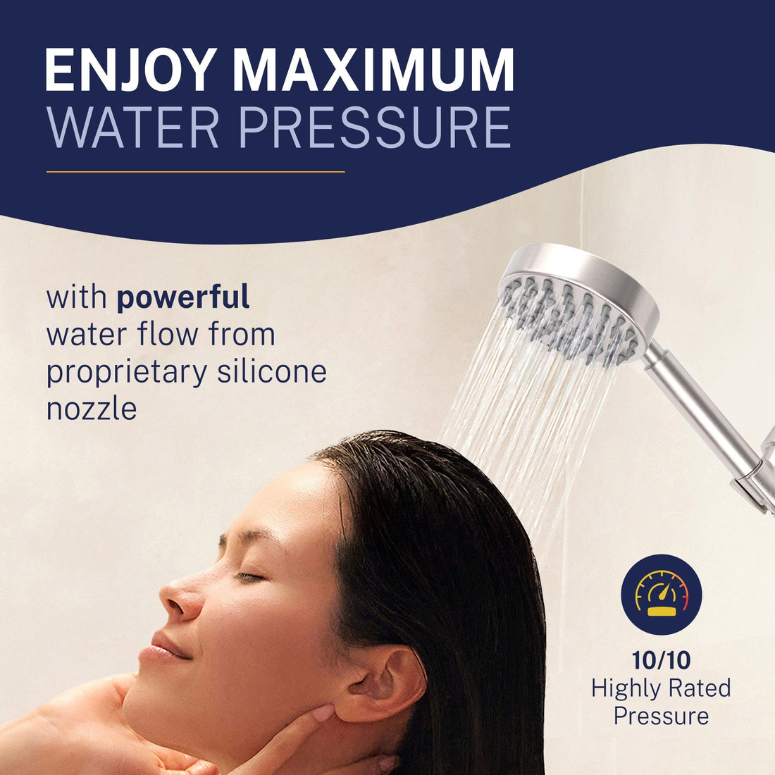 Max Water Pressure 2-Handle Valve and Trim Shower System with Dual Shower Head and Slide Bar Brushed Nickel  / 2.5 - The Shower Head Store
