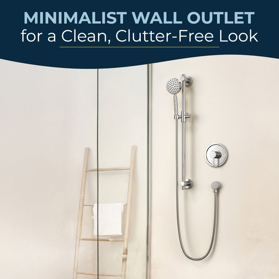 Minimalist Wall Outlet Drop Ell Chrome - The Shower Head Store