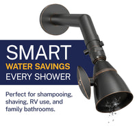 Smart Water Savings Trickle Valve Installed to Handheld Shower Head Oil Rubbed Bronze - The Shower Head Store