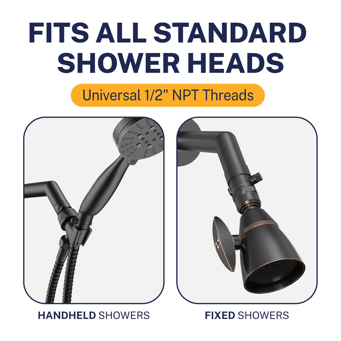 Compatibility Trickle Valve Installed to Handheld Shower Head Oil Rubbed Bronze - The Shower Head Store