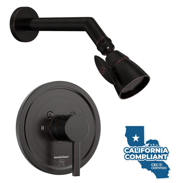 Main Image All Metal 2-Inch Low Flow Shower Head Set - Complete Shower System with Valve and Trim Oil Rubbed Bronze  / 1.75 - The Shower Head Store