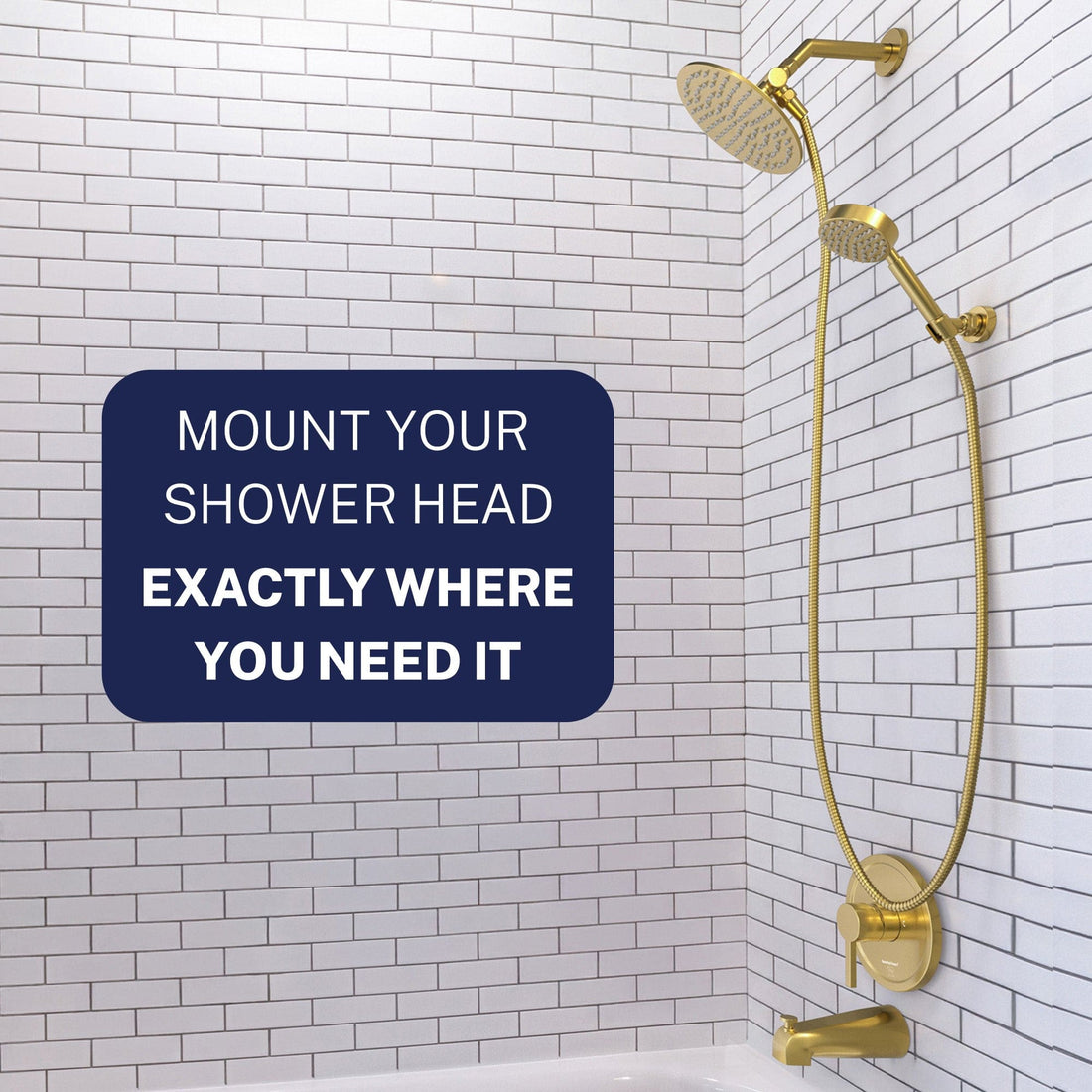 Lifestyle Wall Mount Holder Brushed Gold  - The Shower Head Store