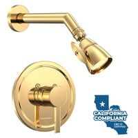Main Image All Metal 2-Inch Shower Head Set - Complete Shower System with Valve and Trim Polished Brass / 1.75 GPM - The Shower Head Store