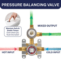 Pressure Balancing Valve 2-Handle Valve and Trim Brushed Nickel  - The Shower Head Store
