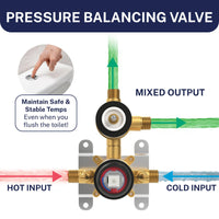 Pressure Balancing Valve 2-Handle Valve and Trim Matte Black  - The Shower Head Store