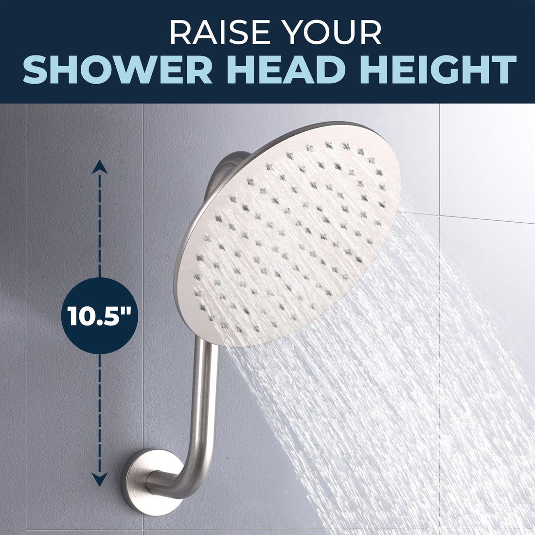 Raise_Your_Shower_Head_S-style_Shower_Arm Brushed Nickel - The Shower Head Store