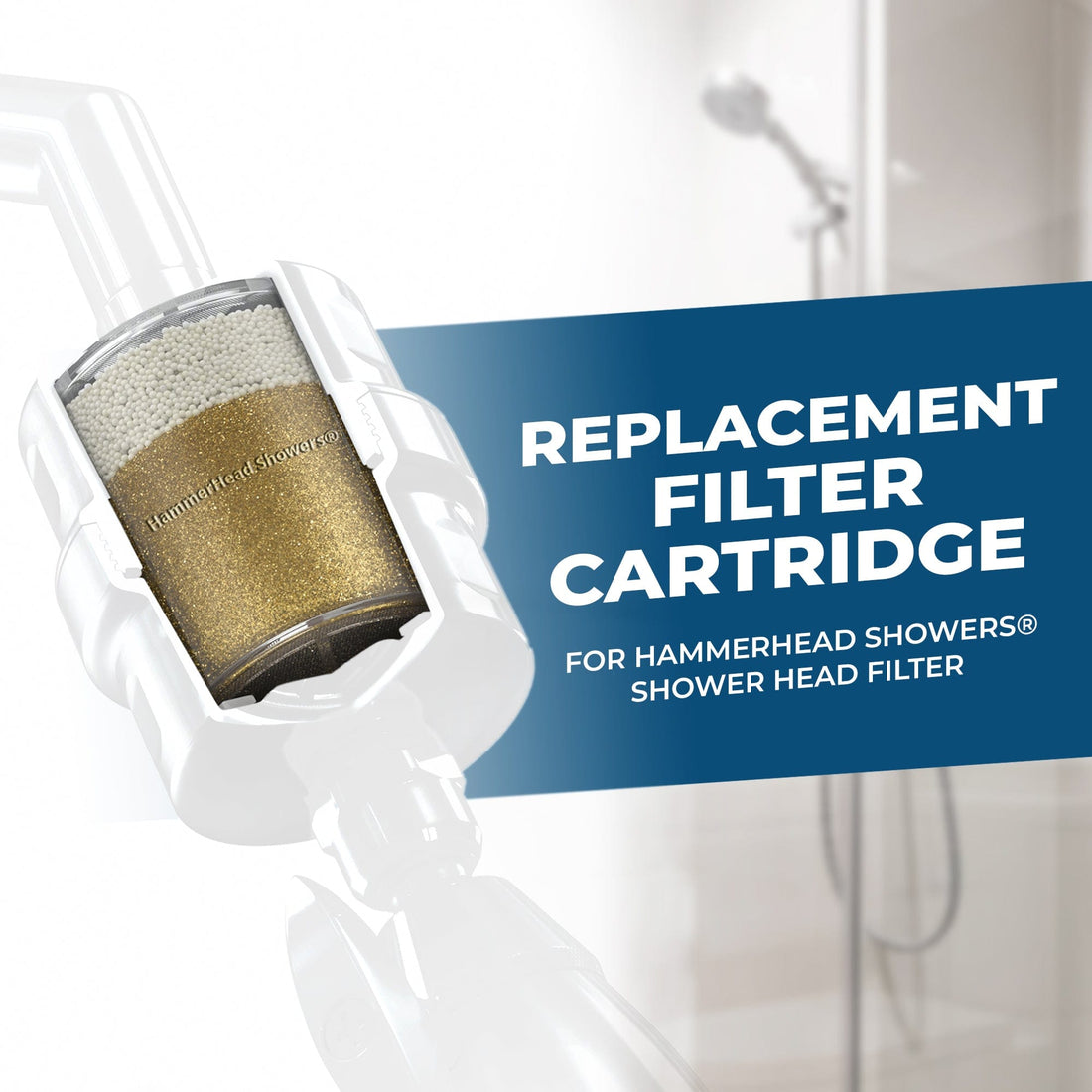 Works with All Shower Heads - KDF 55 and Caclium Sulfite Chlorine Reduction Replacement Cartridge for HammerHead Showers - The Shower Head Store